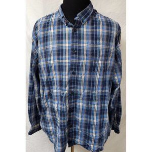 Cody James Core Mens XXL Blue Plaid Long Sleeve Button Down Western Shirt Cowboy